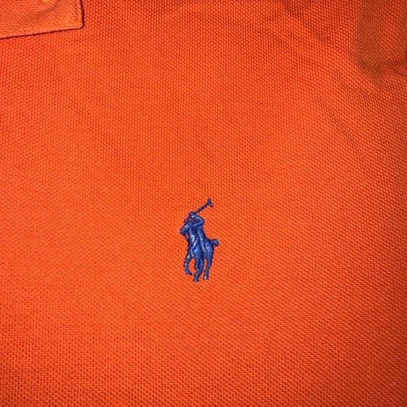 Polo Ralph Lauren Mens Orange Custom Slim Fit Short Sleeve Polo Shirt medium - Picture 5 of 5